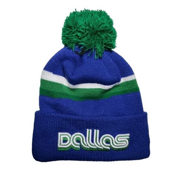 NWT‎ DALLAS MAVERICKS Retro Mavs City Series Edition NBA Pom Knit Youth Beanie - Picture 1 of 9